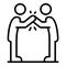 Competition arm wrestle icon, outline style