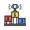 competition champion pedestal color icon vector illustration