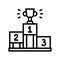 competition champion pedestal line icon vector illustration