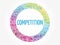 Competition circle word cloud, business concept background