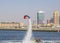 In the competition for the fly boarding at SkyDiveDubai