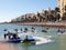 Competition of water bikes in the races of September 23, 2018 in the bay of Cadiz capital, Andalucia. Spain.