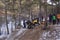 Competitions in a jeep trial in a group of ATVs.