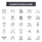 Competitions line icons, signs, vector set, outline illustration concept