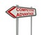 Competitive advantage sign symbol red text - 3d rendering