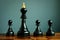 Competitive edge or business advantage in recruitment. Pawns and chess king