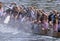 Competitive racing in the Dragon Boat Festival in Lamma island .Dragon boat racing is a popular water sport in Hong Kong.
