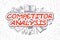 Competitor Analysis - Doodle Red Text. Business Concept.