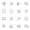 Competitor analysis line icons collection. Rivals, Analysis, Competition, Comparison, Market share, Research