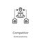 competitor icon vector from brand positioning collection. Thin line competitor outline icon vector illustration. Linear symbol for