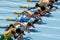 Competitors on start of 110m men hurdles