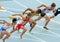 Competitors on start of 110m men hurdles