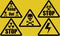 Compilation of hazard signs triangles yellow