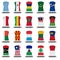 Compilation of nationals flag shirt icon on white background part 610