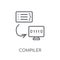 Compiler linear icon. Modern outline Compiler logo concept on wh