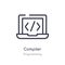 compiler outline icon. isolated line vector illustration from programming collection. editable thin stroke compiler icon on white