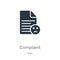 Complaint icon vector. Trendy flat complaint icon from gdpr collection isolated on white background. Vector illustration can be