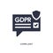 complaint icon on white background. Simple element illustration from gdpr concept