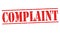 Complaint sign or stamp
