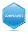 Complaints crystal blue hexagon button