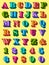 Complete alphabet set in colourful uppercase