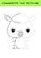 Complete drawn picture of cute alpaca. Coloring book. Dot copy game. Handwriting practice, drawing skills training. Education