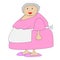 Complete elderly woman in an apron