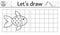 Complete the fish picture. Vector forest drawing practice worksheet. Printable black and white activity for preschool children