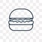 Complete Hamburger vector icon isolated on transparent background, linear Complete Hamburger transparency concept can be used web