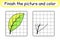 Complete the picture leaf. Copy the picture and color. Finish the image. Coloring book. Educational drawing exercise game for