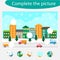 Complete the puzzle and find the missing parts of the picture, christmas fun education game for children, preschool worksheet