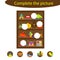 Complete the puzzle and find the missing parts of the picture, toys fun education game for children, preschool worksheet