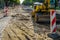 Complete reconstruction of the street with tram track and underground communication pipes replacement