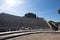 Almost complete Roman theater in Ostia antica. Drama place in an