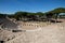 Almost complete Roman theater in Ostia antica. Drama place in an