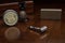 Complete rustic antique shaving kit