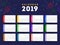 Complete set of 12 months for 2019 yearly wall calendar design w