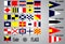 Complete set of Nautical flags for letters