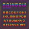 Complete set of rainbow alphabet letters