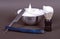 a complete shaving-set: razor, shaving brush and a bowl for shaving foam