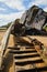 Completely collapsed shipwreck on sandy beaches