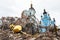 Completely destroyed church in Bogorodichne, Donetsk region