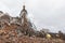 Completely destroyed church in Bogorodichne, Donetsk region