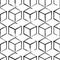 Completely seamless, abstract cube pattern. Black and white design, geometric 3d background.