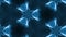 Complex blue composition of particles that form cells. 3d looped smoothed particles animation with a kaleidoscope effect