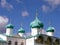 A complex of buildings of the monastery, church and bell tower. Alexander Svirsky Monastery