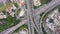 Complex highway junction in Guangzhou, China. Aerial vertical top-down view