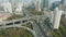 Complex Road Junction at Sunny Day. Shanghai, China. Aerial View