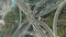 Complex Road Junction at Sunny Day. Shanghai, China. Aerial View. Vertical Video