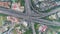Complex road overpass in Guangzhou in Day, China. Aerial vertical top-down view